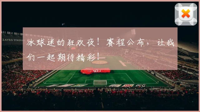 冰球迷的狂欢夜！赛程公布，让我们一起期待精彩！